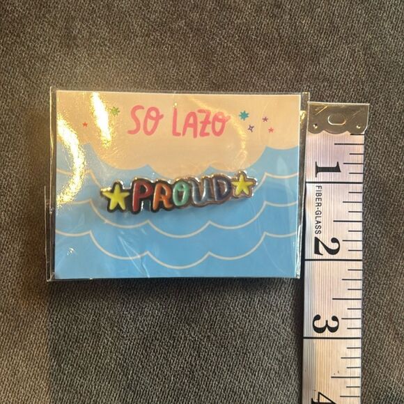 PROUD Pride Enamel Pin Badge by So Lazo NEW - Picture 4 of 5